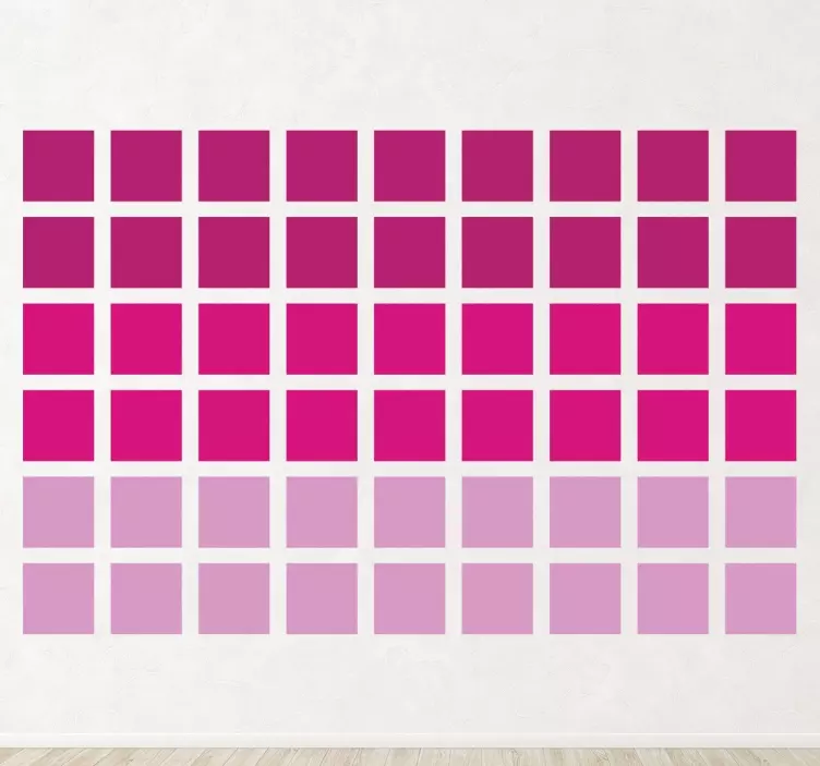 Roze vierkanten ombre sticker - TenStickers