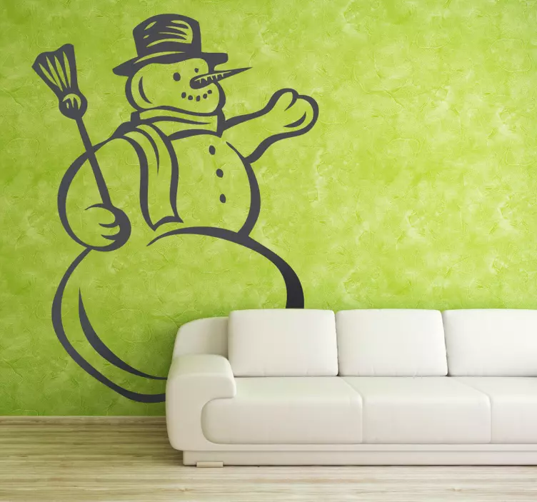 Sneeuwpop kerst sticker - TenStickers