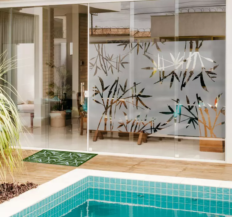 Bloemen muursticker transparante bamboe - TenStickers