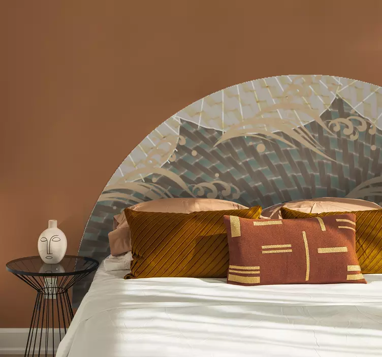 Elegant waaiermotief sticker bed hoofdeinde - TenStickers
