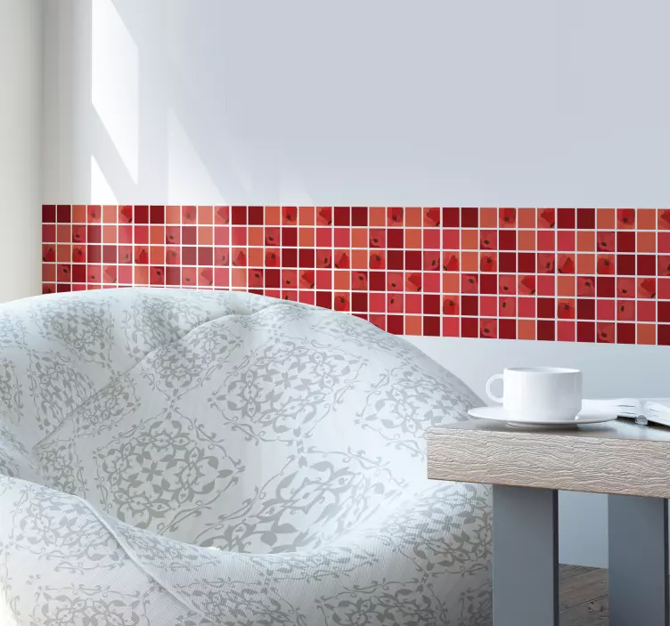 Tegelstickers Mozaiek in rood - TenStickers