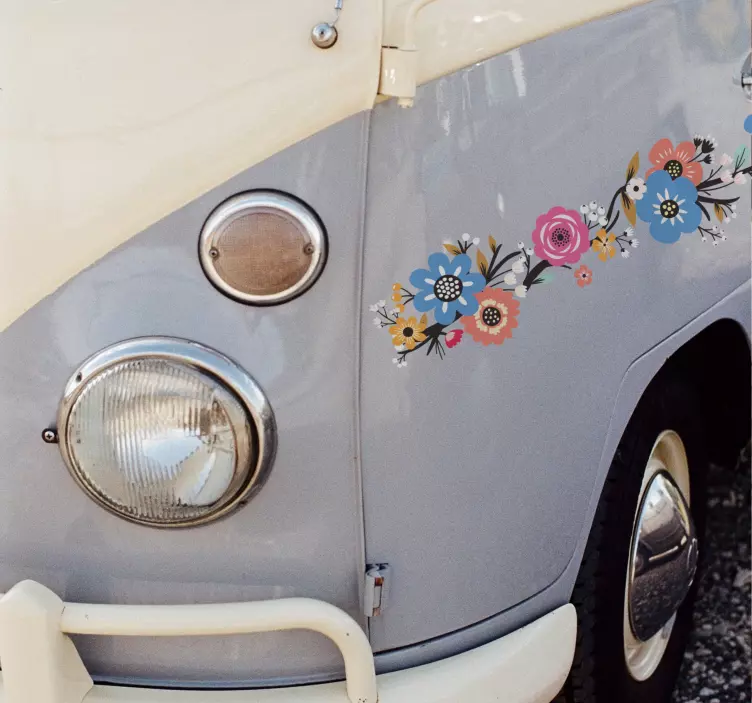 Camper sticker bloemen koord - TenStickers