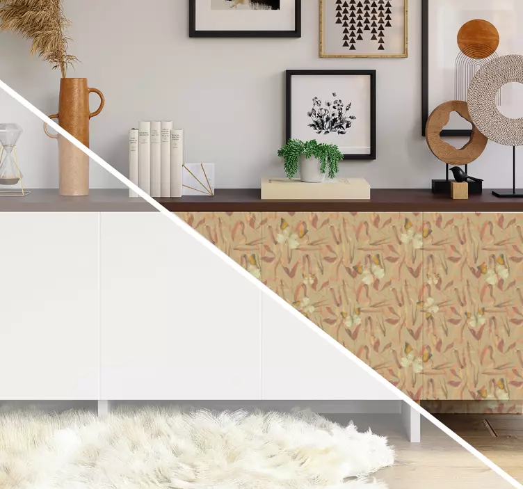 Kleurrijke herfst bloemen sticker meubel - TenStickers