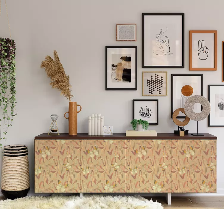 Kleurrijke herfst bloemen sticker meubel - TenStickers