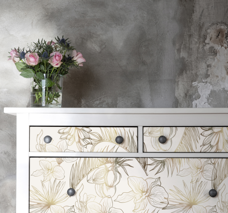 Meubelstickers Tropische bloemen - TenStickers