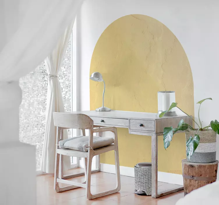 Abstracte gebogen geometrie muursticker kantoor - TenStickers