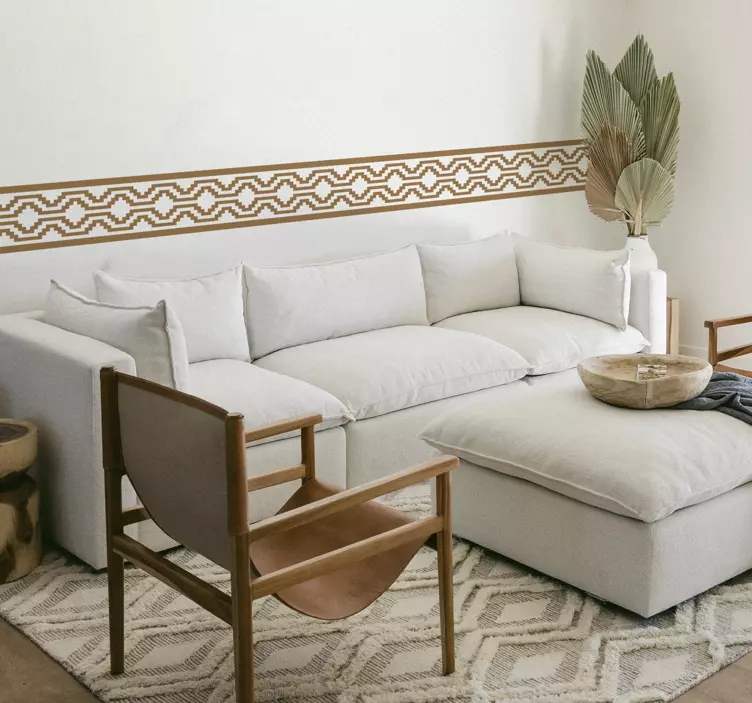 Groene geometrische vorm woonkamer muursticker - TenStickers