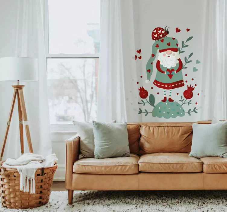 Muursticker kerst kabouter - TenStickers