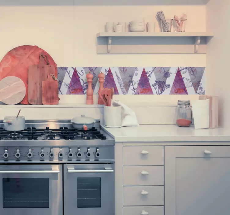 Sticker bloemen strook Lavendel - TenStickers