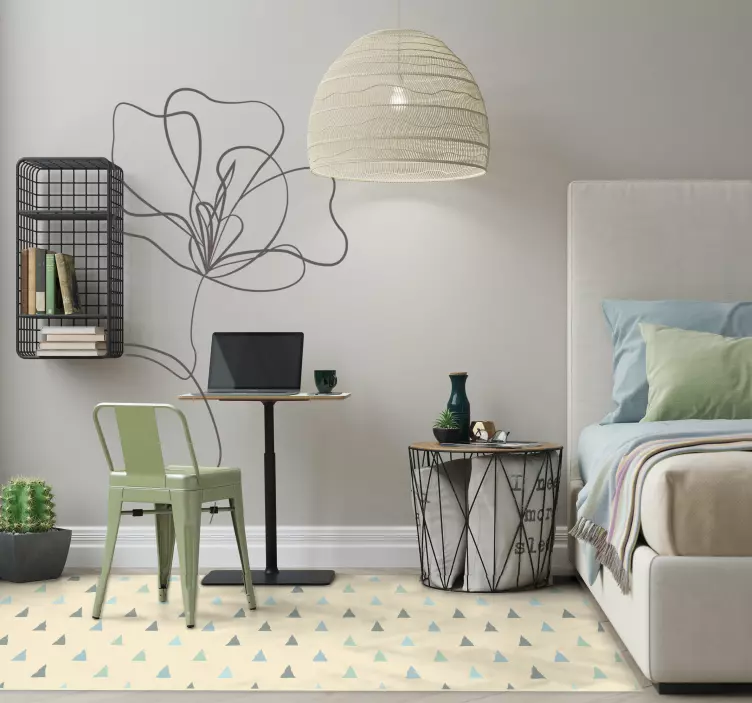 Minimalistische bloem muursticker - TenStickers