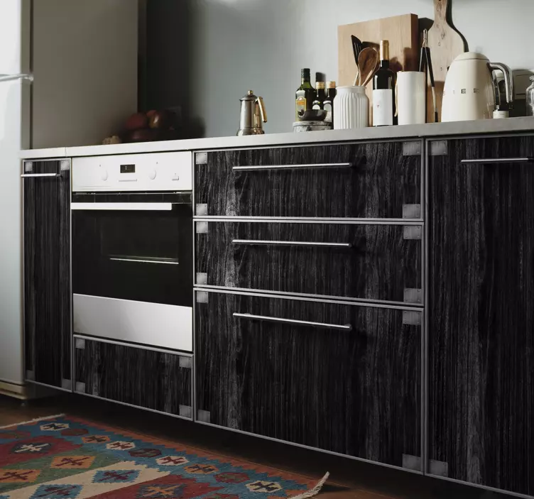 Meubel sticker zwart roestvrij staal - TenStickers