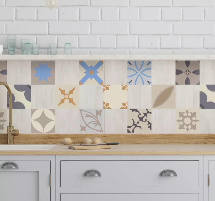 Tegelstickers keuken patroon - TenStickers