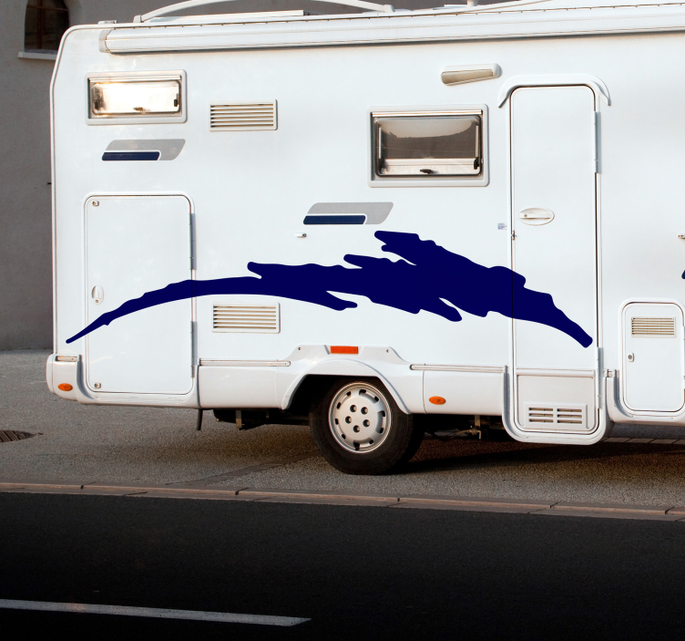 caravan stickers Decoratieve zij caravan - TenStickers