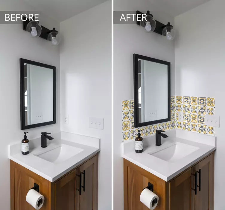 Tegelstickers Geel en grijs - TenStickers