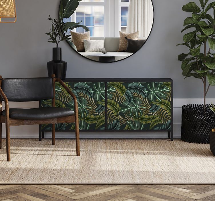 Tropisch blad meubel sticker - TenStickers