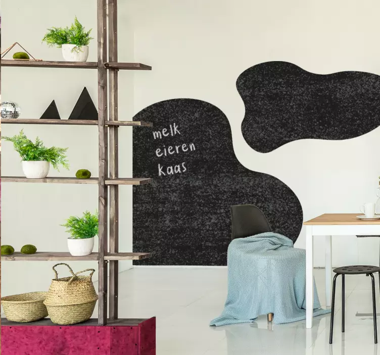 Krijtbordsticker met Golvende Vormen - TenStickers