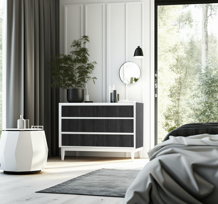 Zelfklevende folie - Zwart Hout - TenStickers