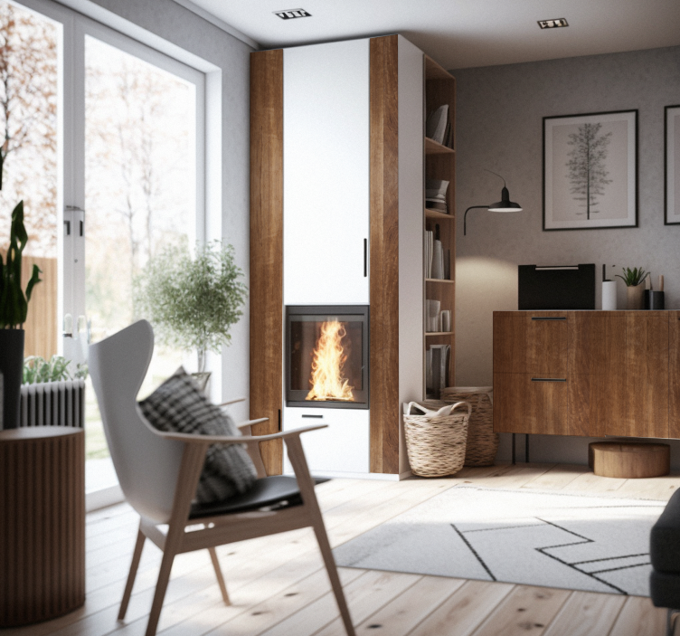 Houten bruine structuur Meubelsticker - TenStickers