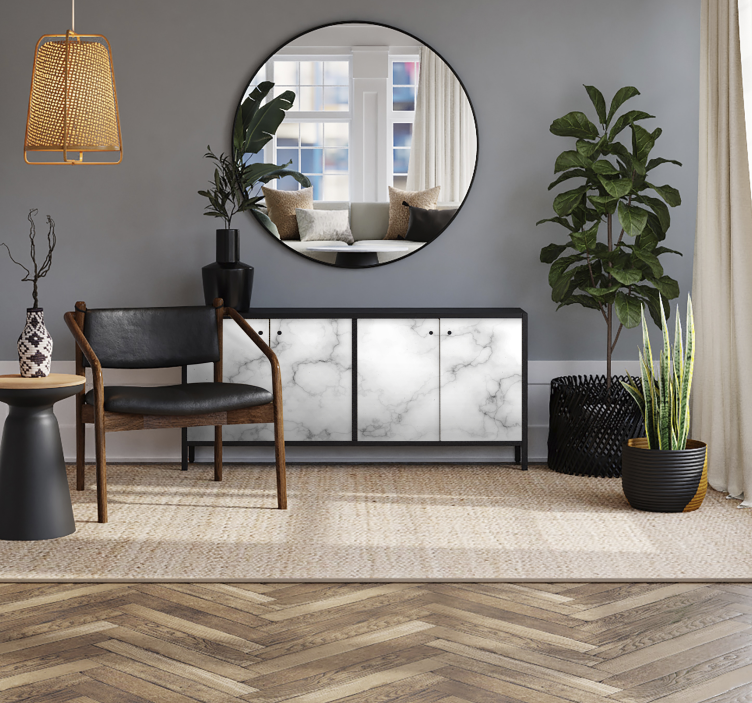 Witte marmer Meubelsticker - TenStickers