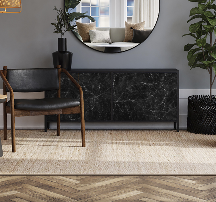 Zwart marmer Meubelsticker - TenStickers