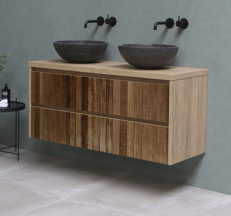 Houten latten Meubelsticker - TenStickers