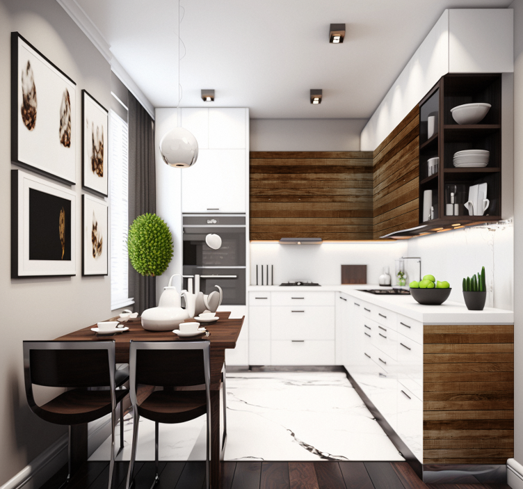 Houten latten Meubelsticker - TenStickers