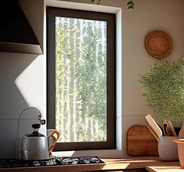 Transparant bamboe Raamsticker - TenStickers