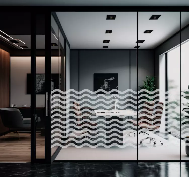 Transparante golven Raamsticker - TenStickers