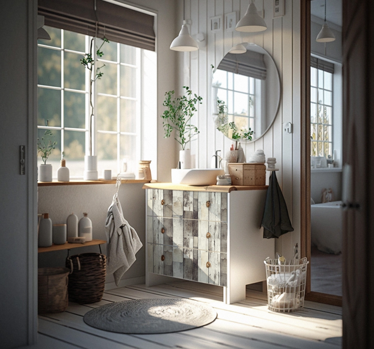 Lichte verouderde hout Meubelsticker - TenStickers