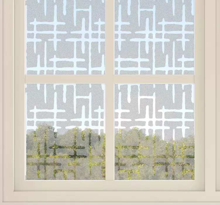 Doorzichtige kruisstrepen Raamsticker - TenStickers