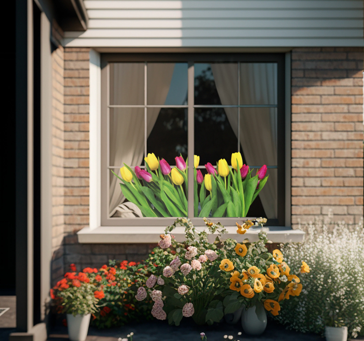 Tulpen bloemen raamsticker - TenStickers