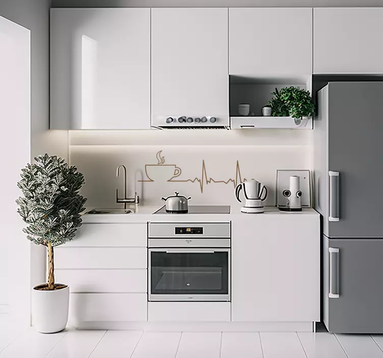 Muursticker keuken koffie is leven - TenStickers