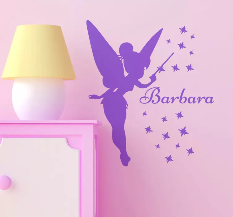 Muursticker kinderkamer tinkerbell gepersonaliseerd - TenStickers