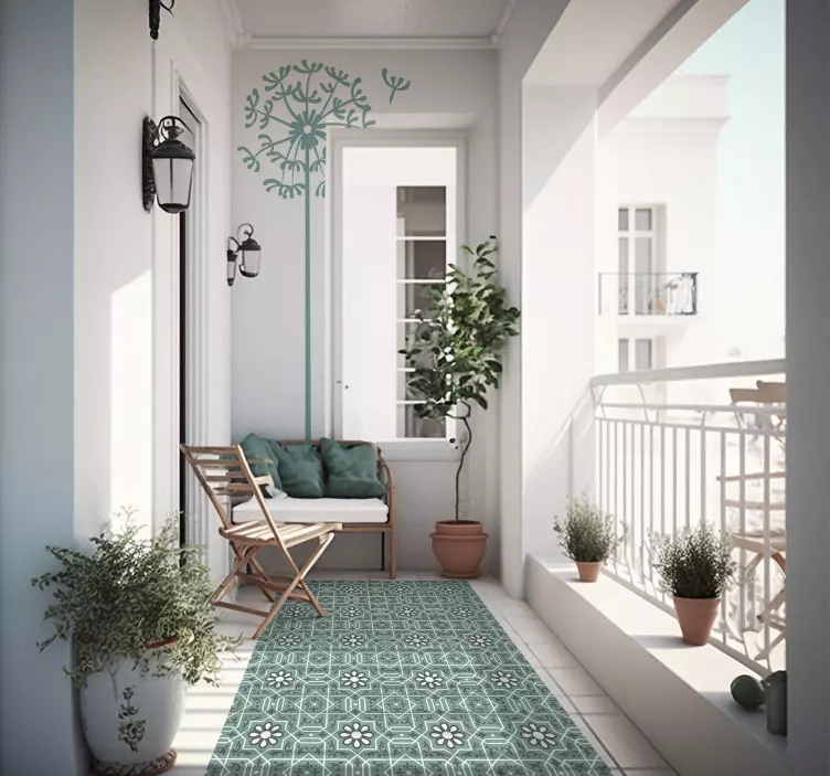 Minimalistische paardenbloem bloemen muursticker - TenStickers