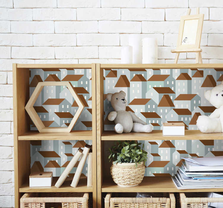 Illustratie van het dorp meubel sticker - TenStickers