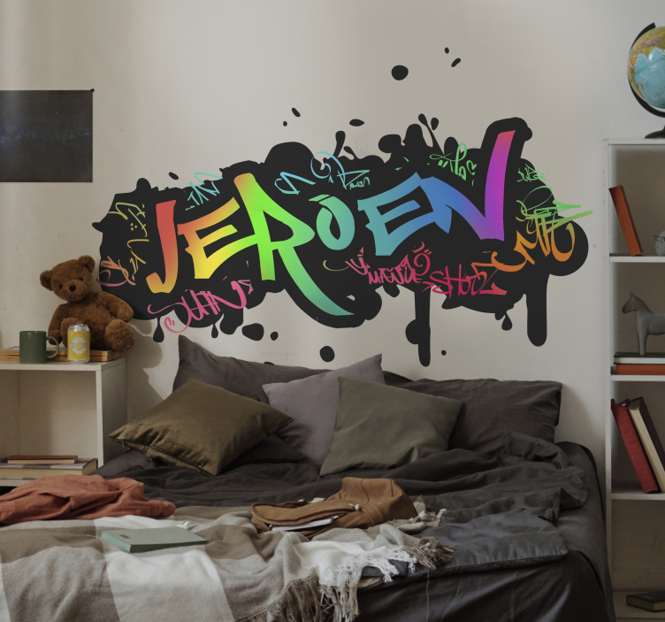 Muursticker kinderkamer naam graffiti - TenStickers