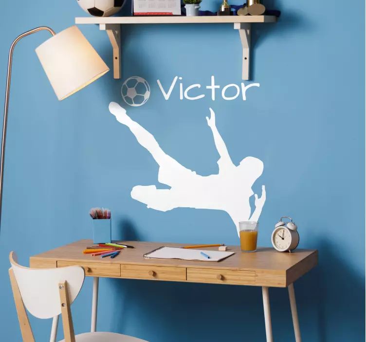 Voetballer sticker gepersonaliseerd - TenStickers