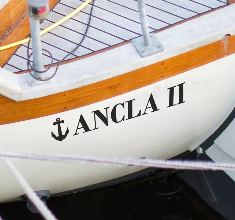 Naamsticker voor boot met anker - TenStickers