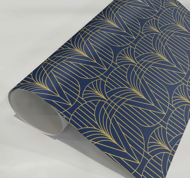 Gouden lijnen patroon op blauw sticker - TenStickers