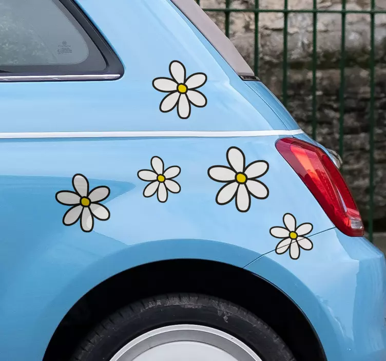 Autosticker met bloemen madeliefje - TenStickers