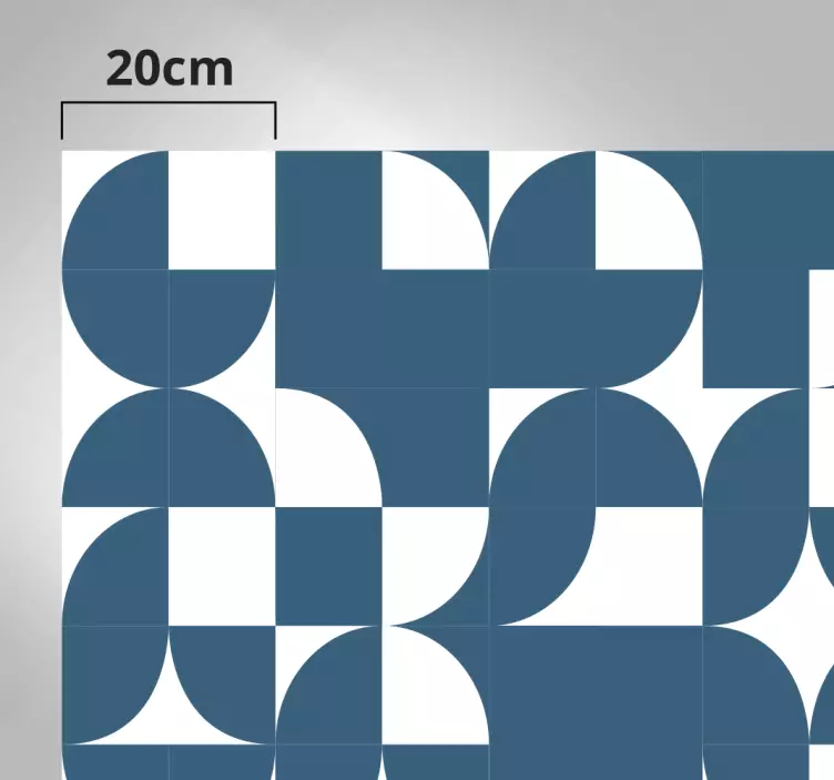 Meubelstickers Blauw cirkel geometrisch kunstpatroon - TenStickers