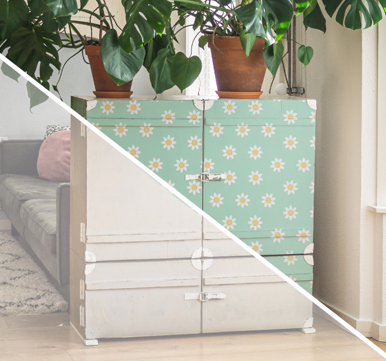 Meubelstickers madeliefjes patroon - TenStickers