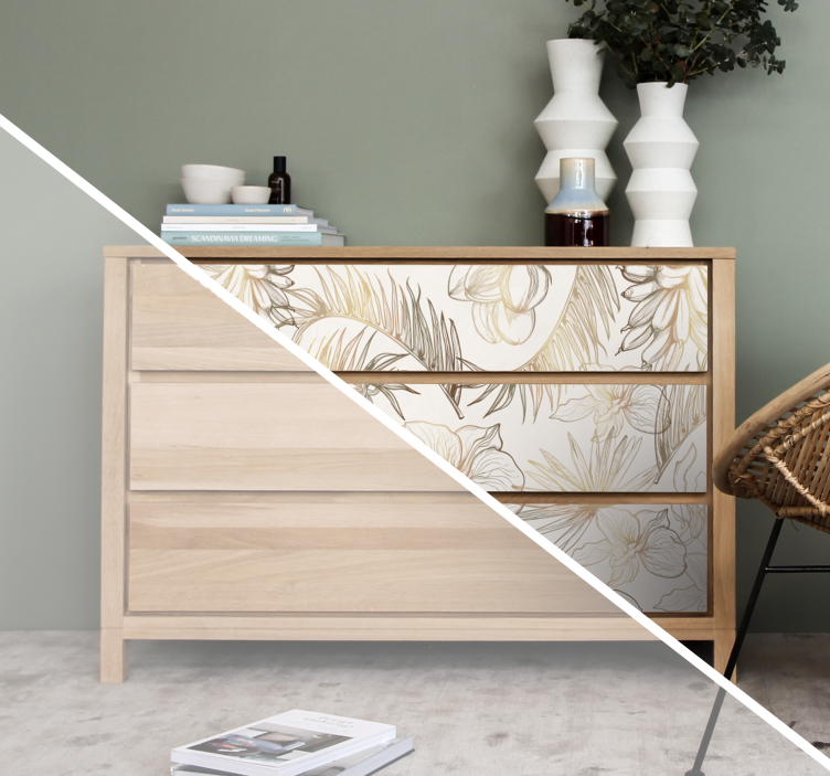 Meubelstickers Tropische bloemen - TenStickers