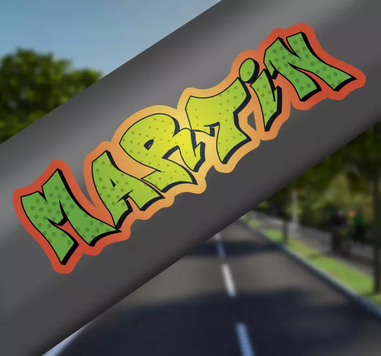 Fiets sticker met naam graffiti - TenStickers