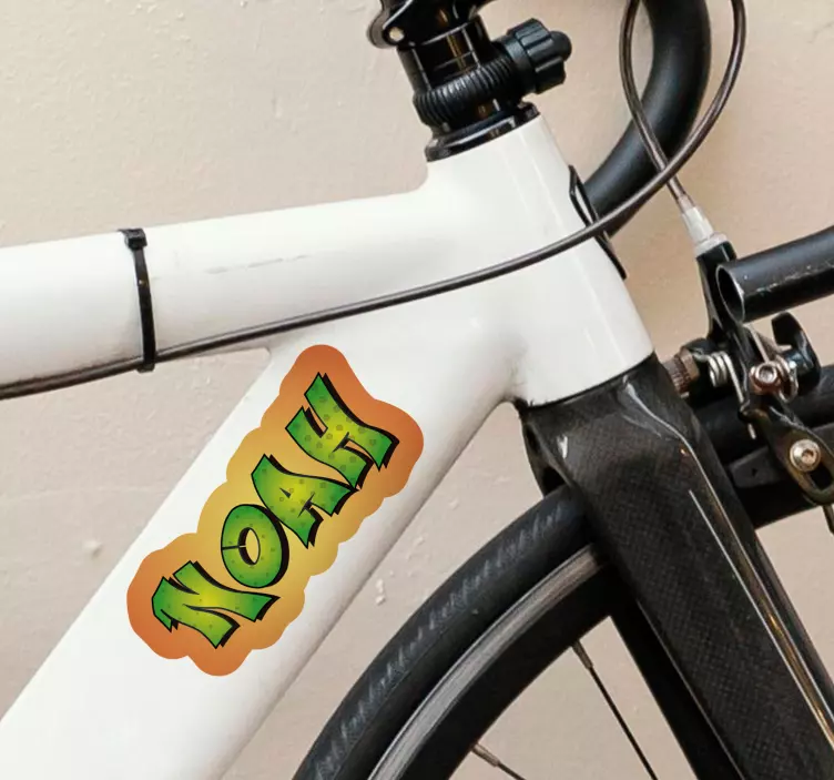 Fiets sticker met naam graffiti - TenStickers