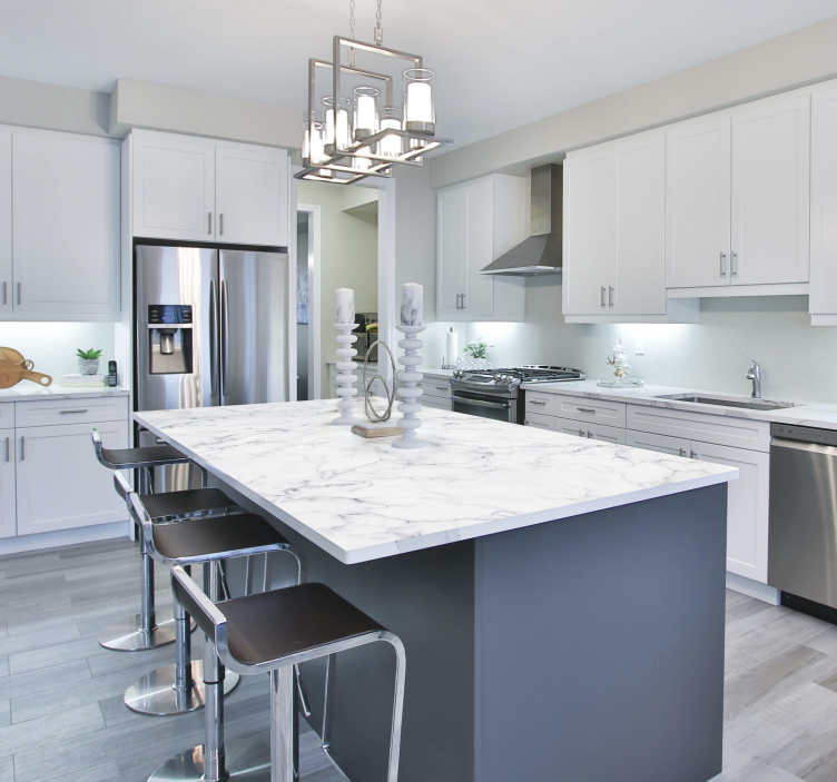 Witte marmer Meubelsticker - TenStickers