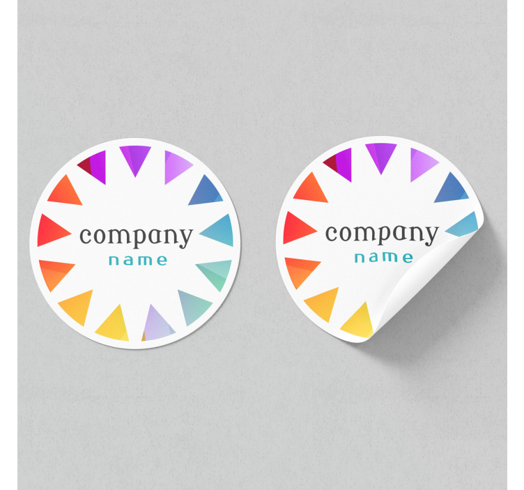 Gepersonaliseerde ronde sticker drukken met logo - TenStickers