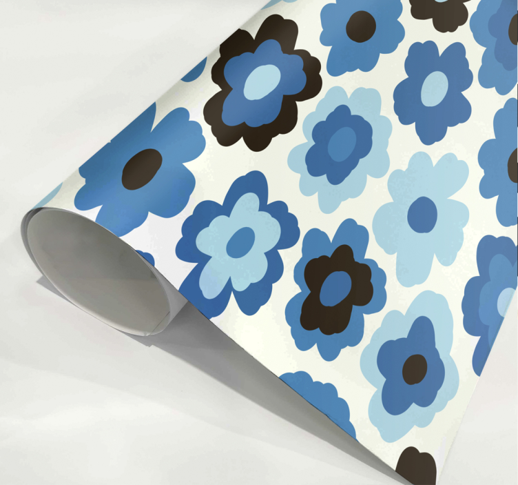 Blauwe klaproos bloemen muursticker - TenStickers
