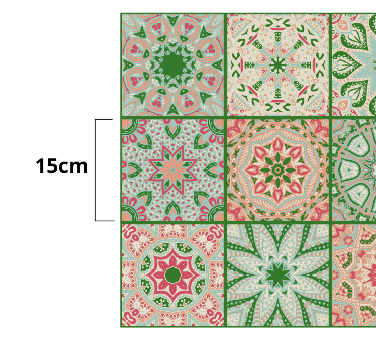 Decoratie sticker kleurrijke patroon tegels - TenStickers