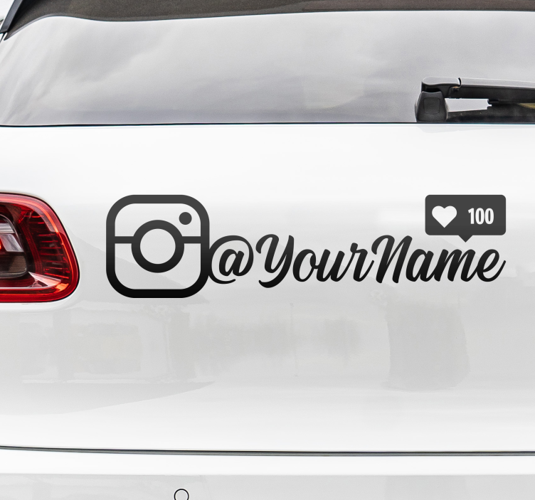 Autosticker op maat instagram naam jeugdstijl voor auto - TenStickers